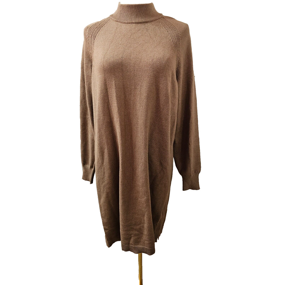 NEW ROOTS Bowen Mock Neck Long Sleeve Dark Loden Green Sweater Dress‎ Size M